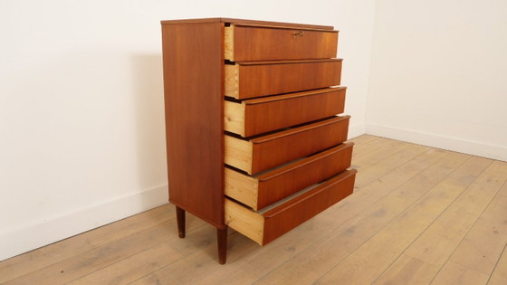 Vintage Deense Ladekast | Teak | 6 Lades | 106 Cm – Ladekasten, Wood (photo 8 of 9)