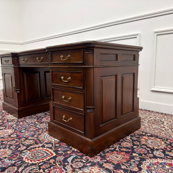 Scrivania inglese classica in pelle verde – Scrivanie, Leather, Wood (photo 6 of 21)