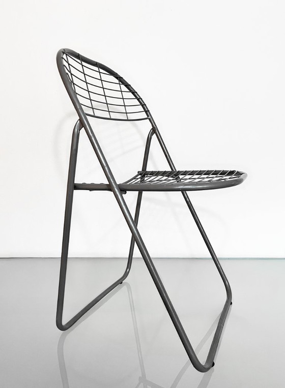 Image 1 of Vintage IKEA gray 80s Niels Gammelgaard Åland folding chair