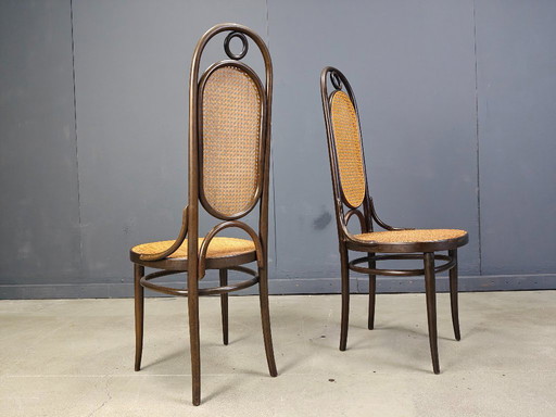 Thonet no. 207 dining chairs 'Long John', set of 10, 1980s