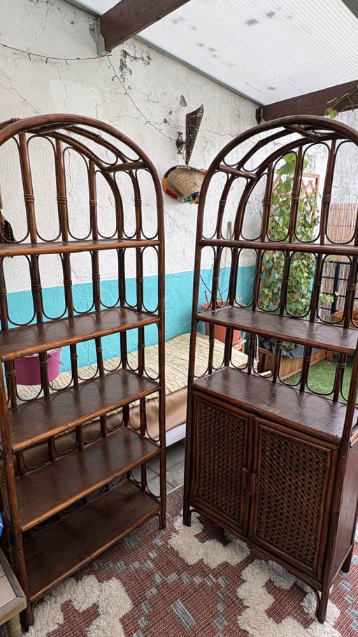 Vintage rotan kasten