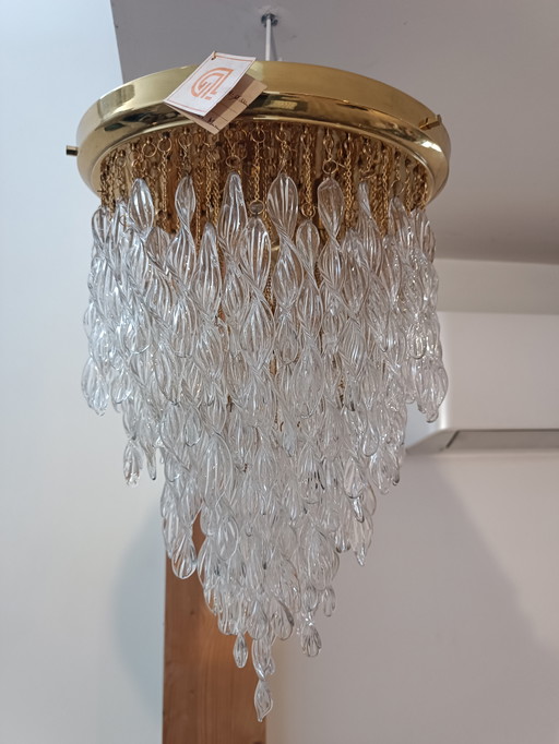 Cascade chandelier Murano crystals 1970s