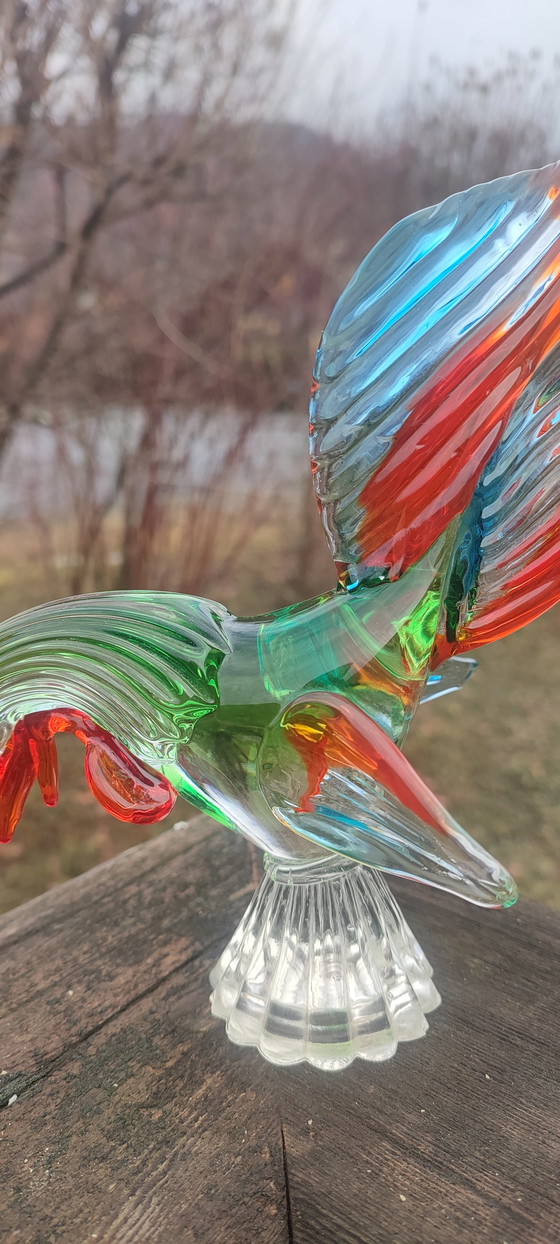 Image 1 of Hahn aus mundgeblasenem Glas im Murano-Stil