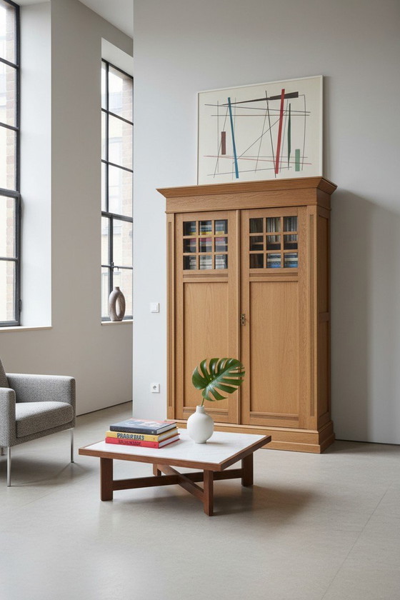 Image 1 of Antiker Art-Deco-Schrank, Amsterdamer Schulschrank