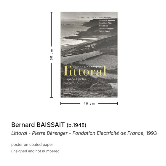 Bernard Baissait Poster Littoral - Pierre Bérenger - Elektriciteitsstichting van Frankrijk – Paper (photo 3 of 5)