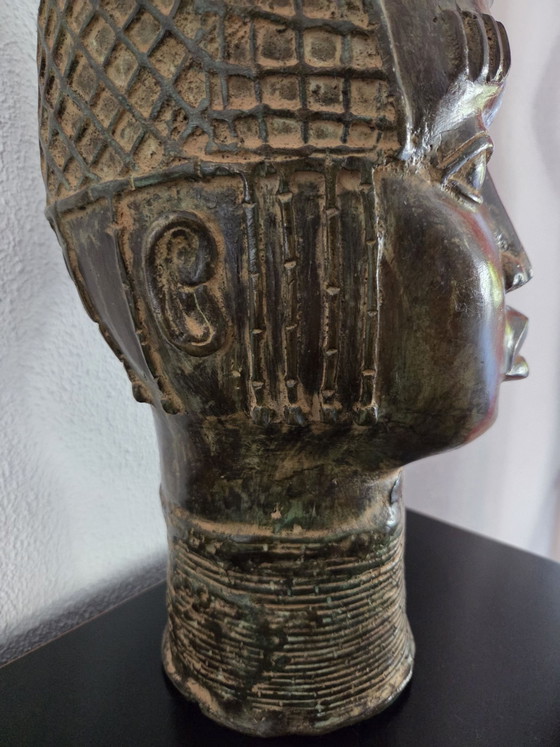 Benin Bronze Head Queen Mother (Iyoba) Idia – Sculpture (photo 7 of 13)