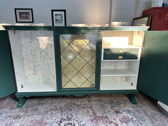 Vintage Cabinet No. 03 | Buffet in Hollywood Regency style | Handcrafted in elegant emerald green | Unique (photo 3 of 8)