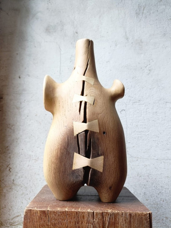 Grande Vaso / Scultura in Rovere Massiccio Intagliato – Sculture, Wood (photo 6 of 11)