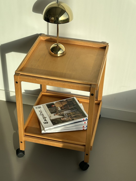 Image 1 of Hyllinge Møbler Trolley Side Table Vintage Danish Roller Table