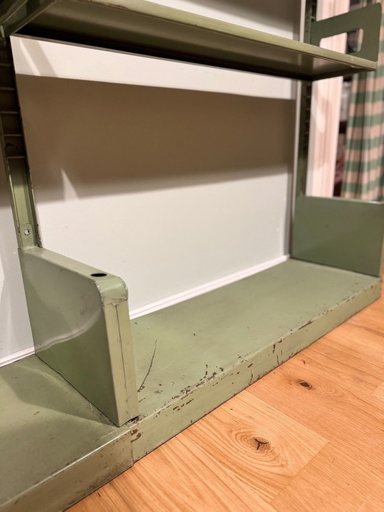 Lips Vago Congresso Midcentury Italian Vintage Shelving System 1960s, Bookcases, Metal, Green (photo 5 of 8)
