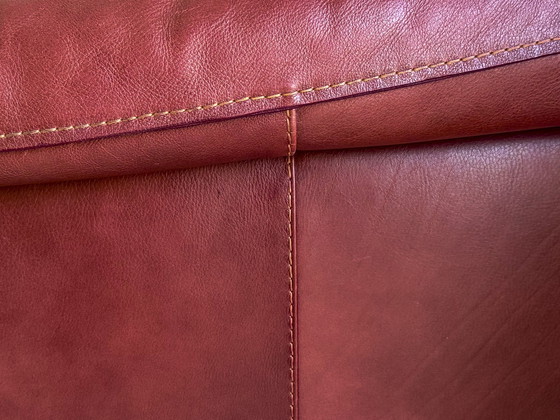 Image 1 of 2 Roche Bobois armchairs model ST ANDREW in cherry leather with tetière