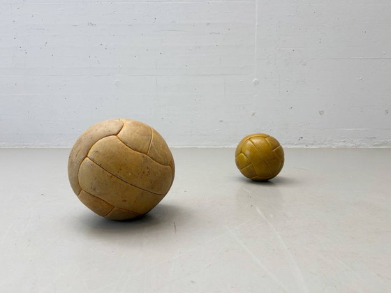 Image 1 of Very rare vintage leather ball, solid ball (medicine ball), 1.500 kg, 1960s