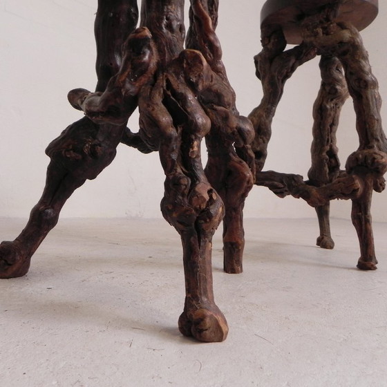 Image 1 of Ensemble de 3 tabourets de bar vintage en fibres végétales, années 1960