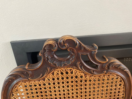 Set Antieke Louis XV-Stijl Met Sierlijk Snijwerk In Rococostijl – Eetkamerstoelen, Wood (photo 4 of 5)
