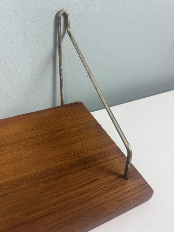 Image 1 of Vintage Teak houten wandplank Metà secolo