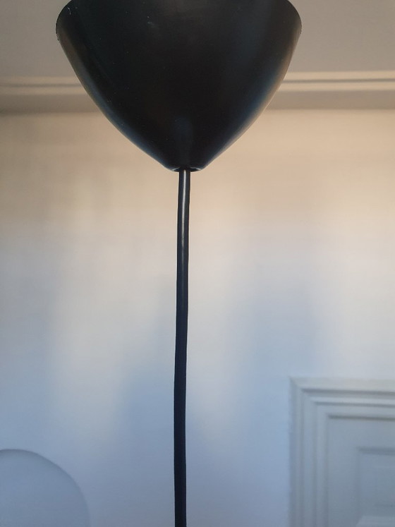 Image 1 of Vintage Hema kegelvormige hanglamp van wit metaal jaren 80