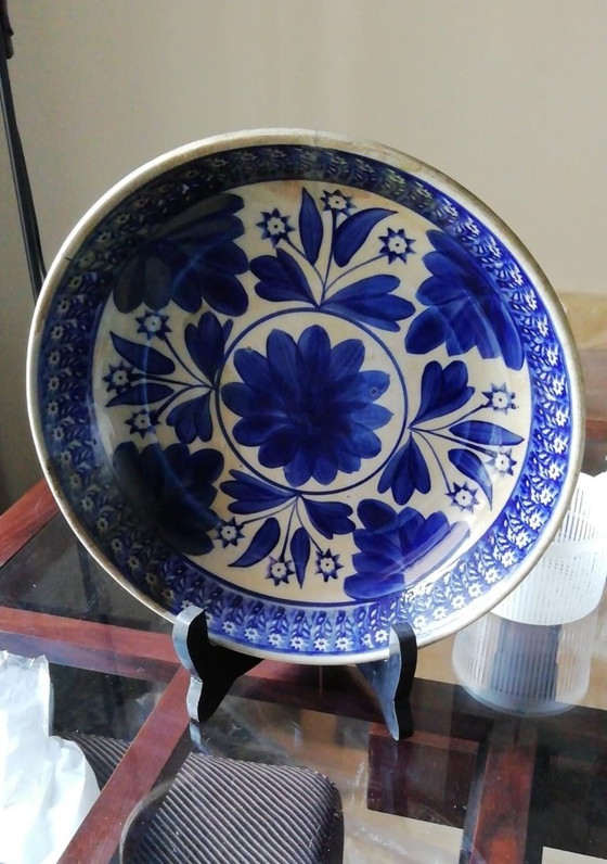 Petrus Regout Maastricht assiette en céramique bleue et blanche, Vaisselle, Vintage (photo 4 sur 5)