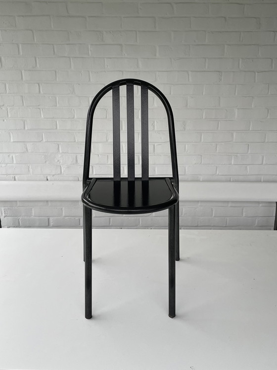 Image 1 of 6 sillas ré-édition Mallet/Steven 222 martelée noir gris