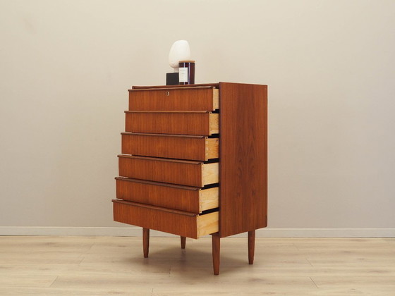 Image 1 of Teakholzkommode, dänisches Design, 1970er Jahre, hergestellt in Dänemark