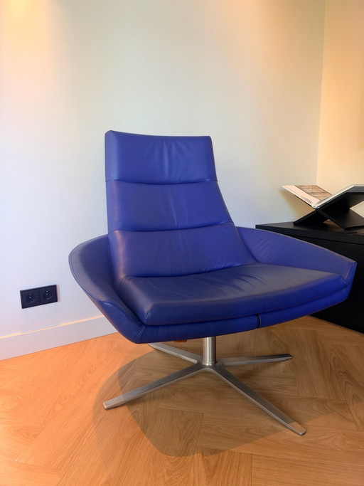 Montis Sessel Hugo Hohe Rückenlehne - Blaues Panama Leder 5410