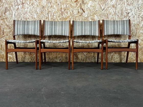 Image 1 of 4x 60's 70's Teak Chair Chaise Dining Chair Henning Kjaernulf Danish 60s