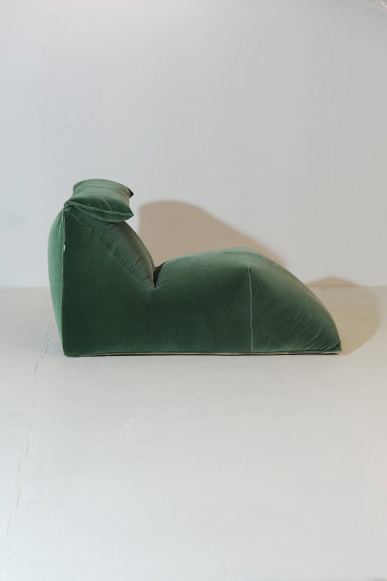 Image 1 of Mario Bellini for C&B Italia 'Le Bambole' Chaise Lounge in Eden Green Velvet Mohair