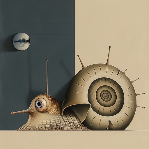 Unique Edition. High-Quality Giclée Print. Monsieur Escargot and the Desert of Forgotten Gazes