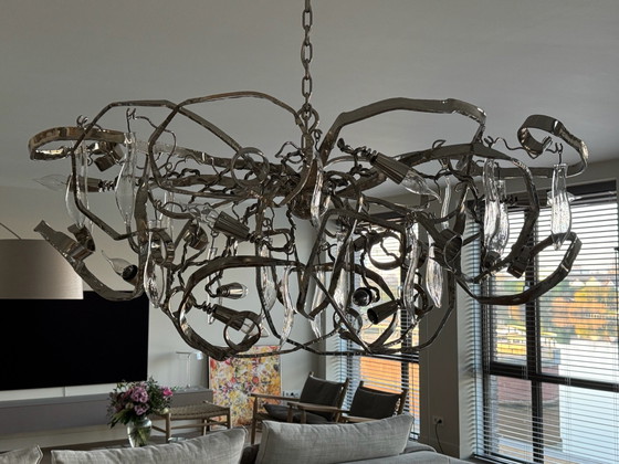 Brand en van Egmond Lampe delphinium, Brand van Egmond, Kronleuchter, Aluminium, Silber (Foto 4 von 4)
