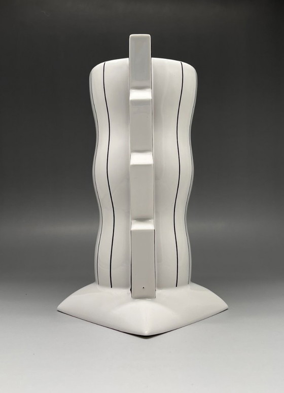 Image 1 of Heide Warlamis Postmoderne Keramik Vase Vienna Collection 1980 1990 Memphis Style