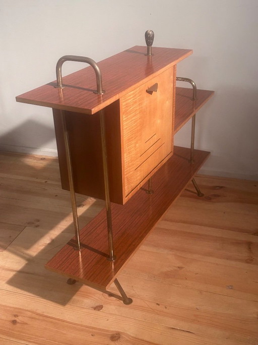 Mobile bar/scaffale in stile Mid-Century Modern anni Cinquanta
