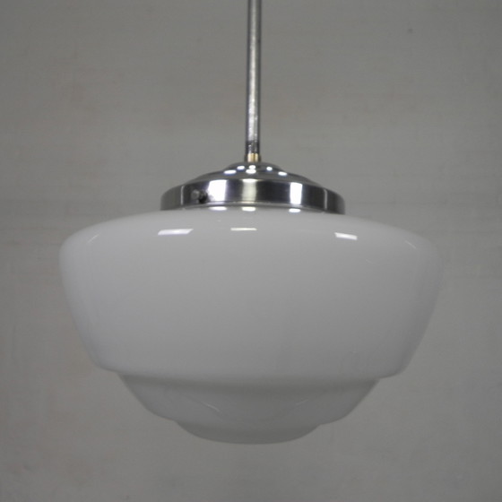 Image 1 of Art Deco Pendant Lamp With Stepped Glass Shade, Semlite Vsl, 1930s