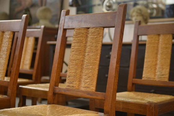 Lot de 6 chaises brutalistes des années 1950. – Chaises de salle à manger (photo 8 of 14)