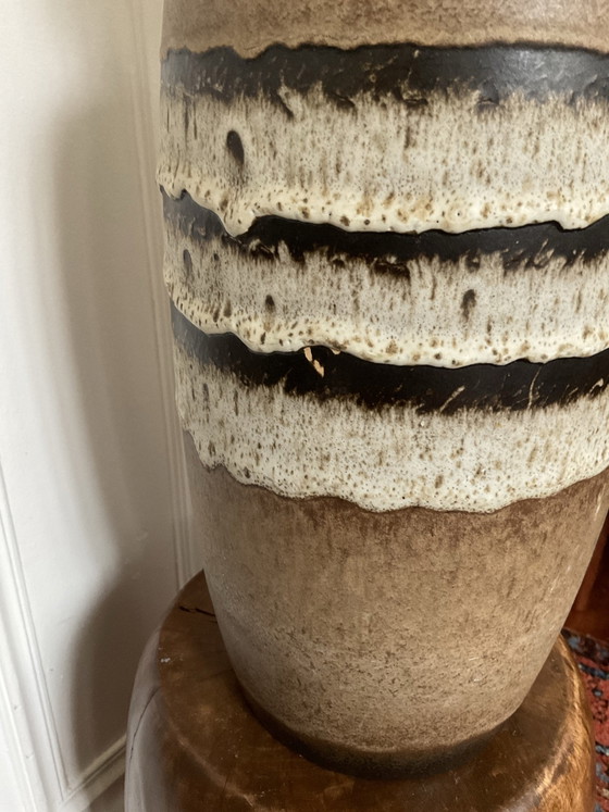 Large ceramic vase West Germany Scheurich 287-45, vintage 70s design ceramic, Black (photo 2 of 14)