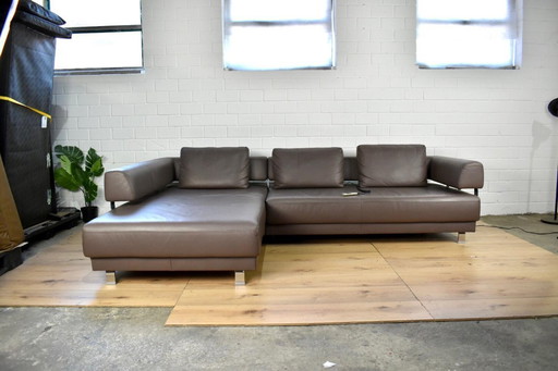 E. Schillig Brand Face Taupe Ledersofa Schlaffunktion Ledercouch Lederecksofa L Form Garnitur Schlafsofa Ecksofa Echtleder Verst