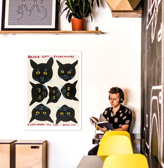 Image 1 of Gatos negros por todas partes - David Shrigley - Póster 50 × 70 cm