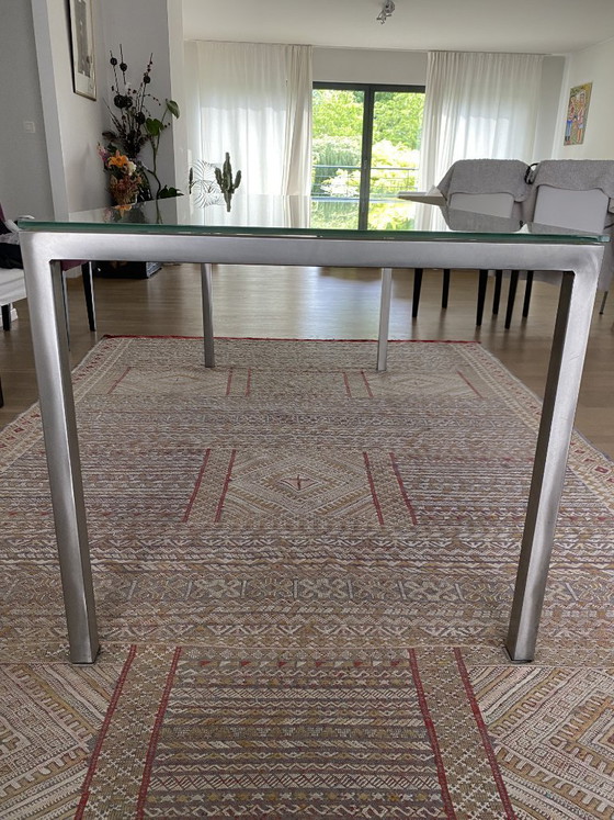 Image 1 of Table design The Conran Shop Paris — verre dépoli et métal brossé
