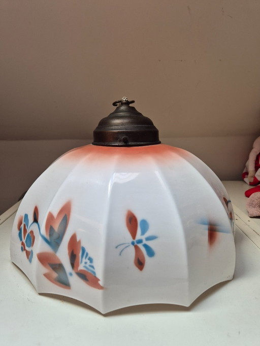 Atmospheric authentic hanging lamp from the 19th century