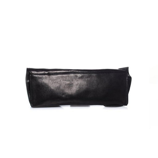 Maison Du Posh, schwarze Leder-Clutch mit Schmetterlingsverschluss