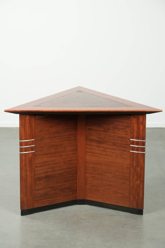 Image 1 of Luxury Art Deco design side/coffee table in a triangular shape by Schuitema