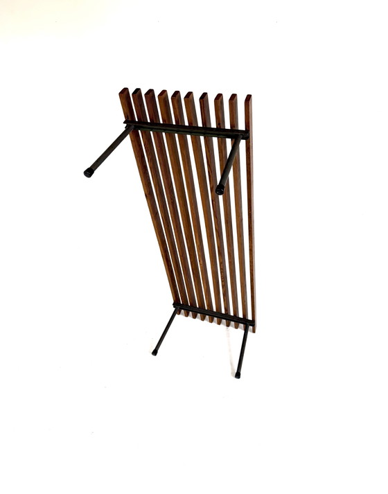 Image 1 of Vintage pinewood slatted bench '60