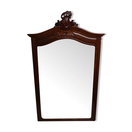 Specchio grande in mogano intagliato, 110x180 cm – spiegels, Wood