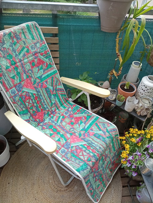 Italian camping chair, deck chair, foldable, like new