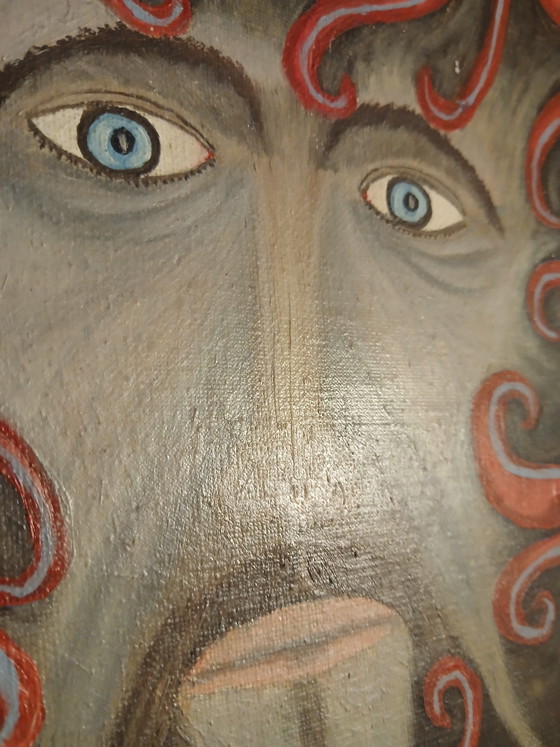 Olio su tela, rappresentazione mitologica dell'Uomo Verde, di Antoine de Rycker – Dipinti e disegni, Canvas (photo 10 of 15)
