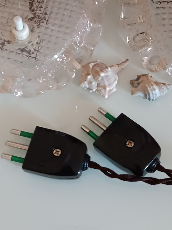 Image 1 of Seltenes Paar „Foglia“-Tischlampen von Barovier & Toso – Muranoglas – Rosa, 1960er Jahre