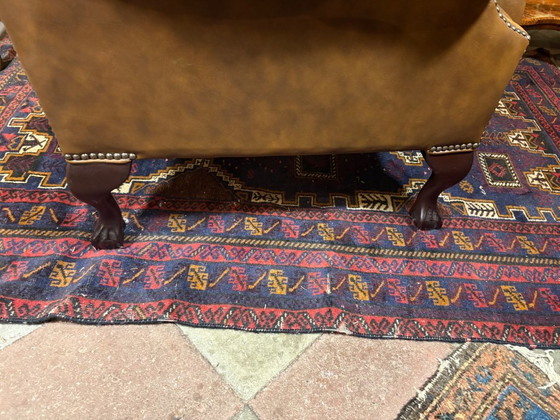 Image 1 of Vintage Leather Chesterfield Armchair – English Country House Style  Claw Feet • Deep Comfort • Timeless Classic  A beautiful vi