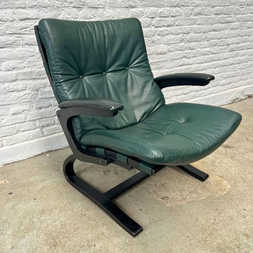 Rybo Rykken "kengu" armchair leather - designed by Elsa and Nordahl Solheim