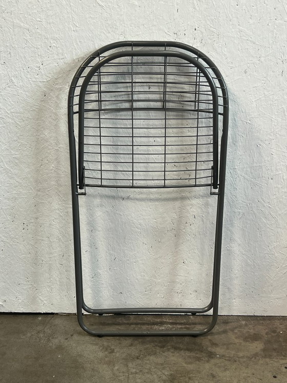 Image 1 of Sedia vintage pieghevole grigia/sedia in filo metallico, Niels Gammelgaard per IKEA, anni '80