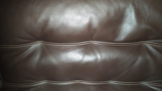 Image 1 of Set da soggiorno (divano + poltrone) in pelle di design – Steiner Paris – base in alluminio – anni '70/'80