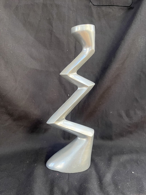 Brutalist Zigzag Candlestick by Matthew Hilton 1983