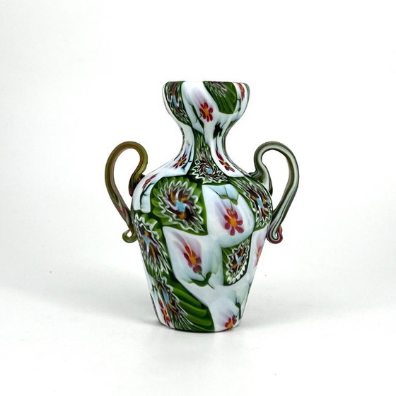 Image 1 of Vintage Murano Millefiori glass amphora – attr. Fratelli Toso